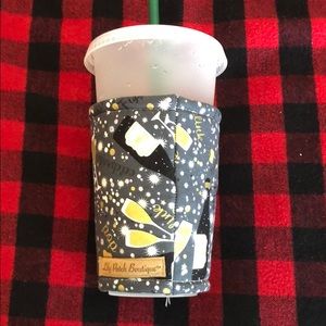 Lily patch coffee cozy